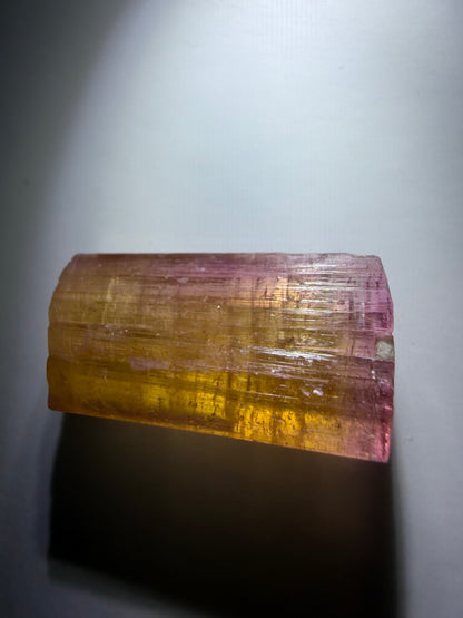 Bi-Color Tourmaline Crystal | Yellow Core & Deep Pink Exterior | Paprok Mine, Nuristan, Afghanistan