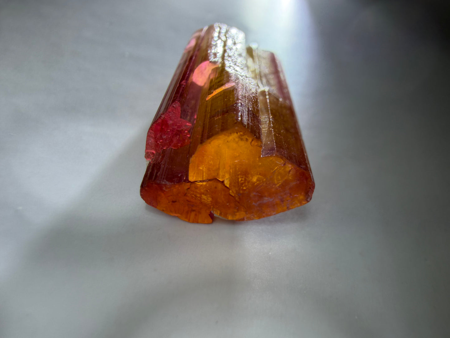 Bi-Color Tourmaline Crystal | Yellow Core & Deep Pink Exterior | Paprok Mine, Nuristan, Afghanistan