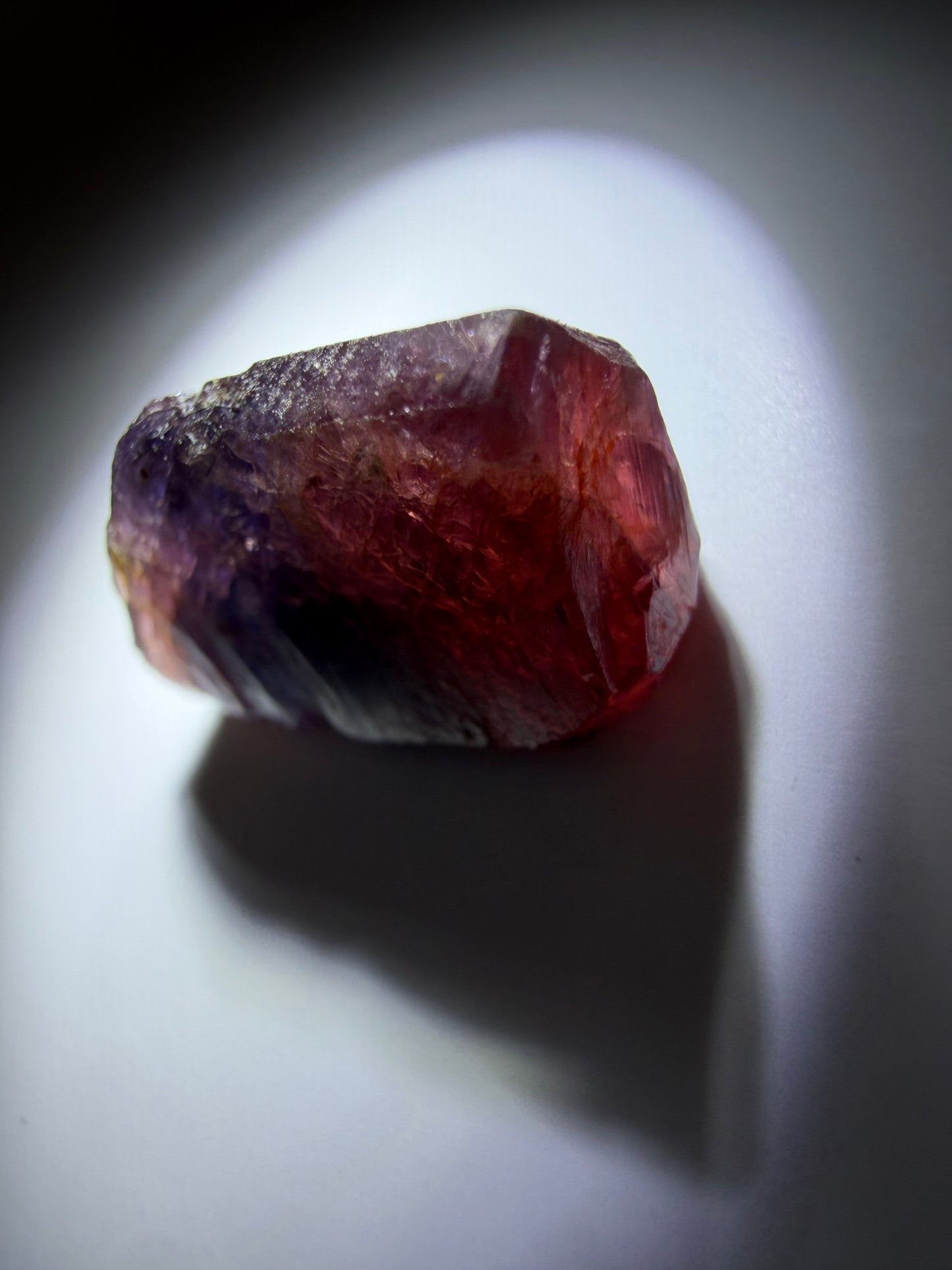 Bicolor Sapphire Crystal | Deep Red to Pink to Purple | Record Keeper Termination | Ilakaka, Madagascar
