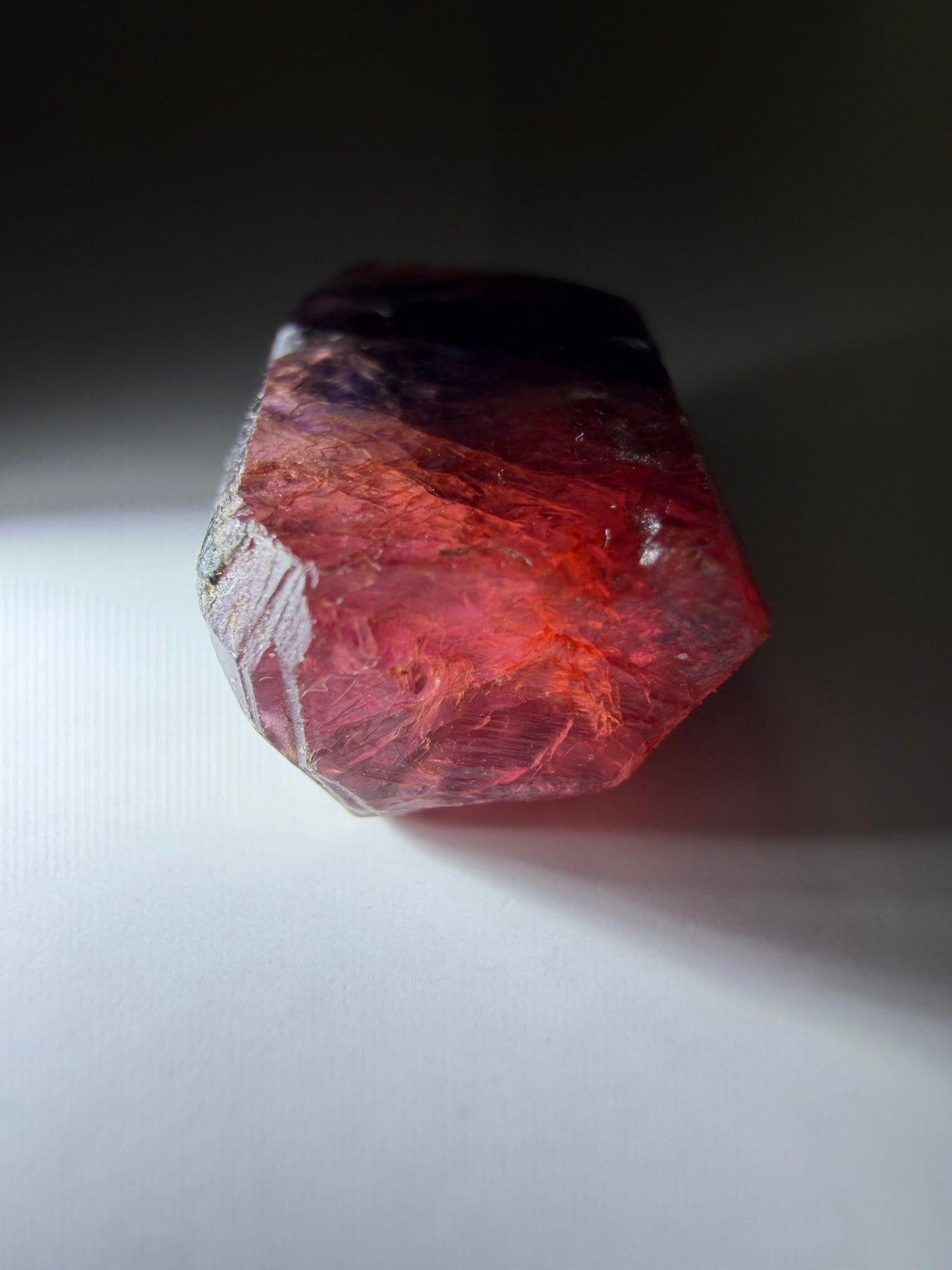 Bicolor Sapphire Crystal | Deep Red to Pink to Purple | Record Keeper Termination | Ilakaka, Madagascar