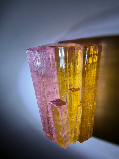 Tourmaline Crystal | Vivid Yellow, Peachy Orange & Pink | Pachigram Pegmatite Fields, Nuristan, Afghanistan