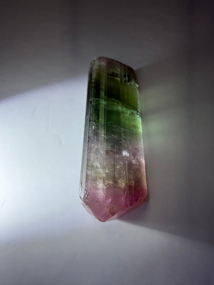 Tricolor Tourmaline Crystal | Green, Achroite & Pink with Achroite Zone | Paprok Mine, Nuristan, Afghanistan