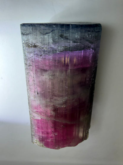 Multicolor Tourmaline Crystal | Rubellite, Purple, Achroite & Blue Cap with Cat's Eye | Paprok Mine, Nuristan, Afghanistan