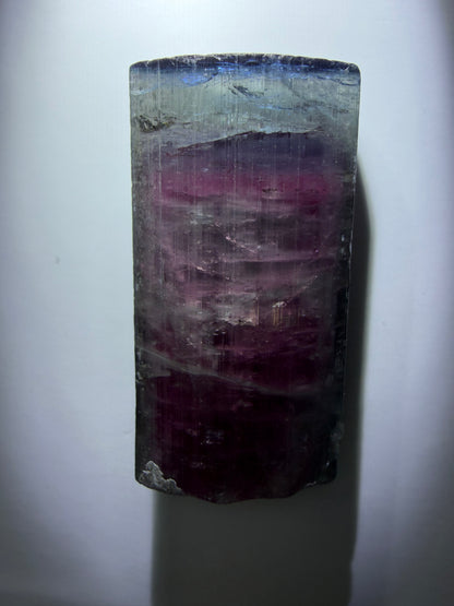 Multicolor Tourmaline Crystal | Rubellite, Purple, Achroite & Blue Cap with Cat's Eye | Paprok Mine, Nuristan, Afghanistan