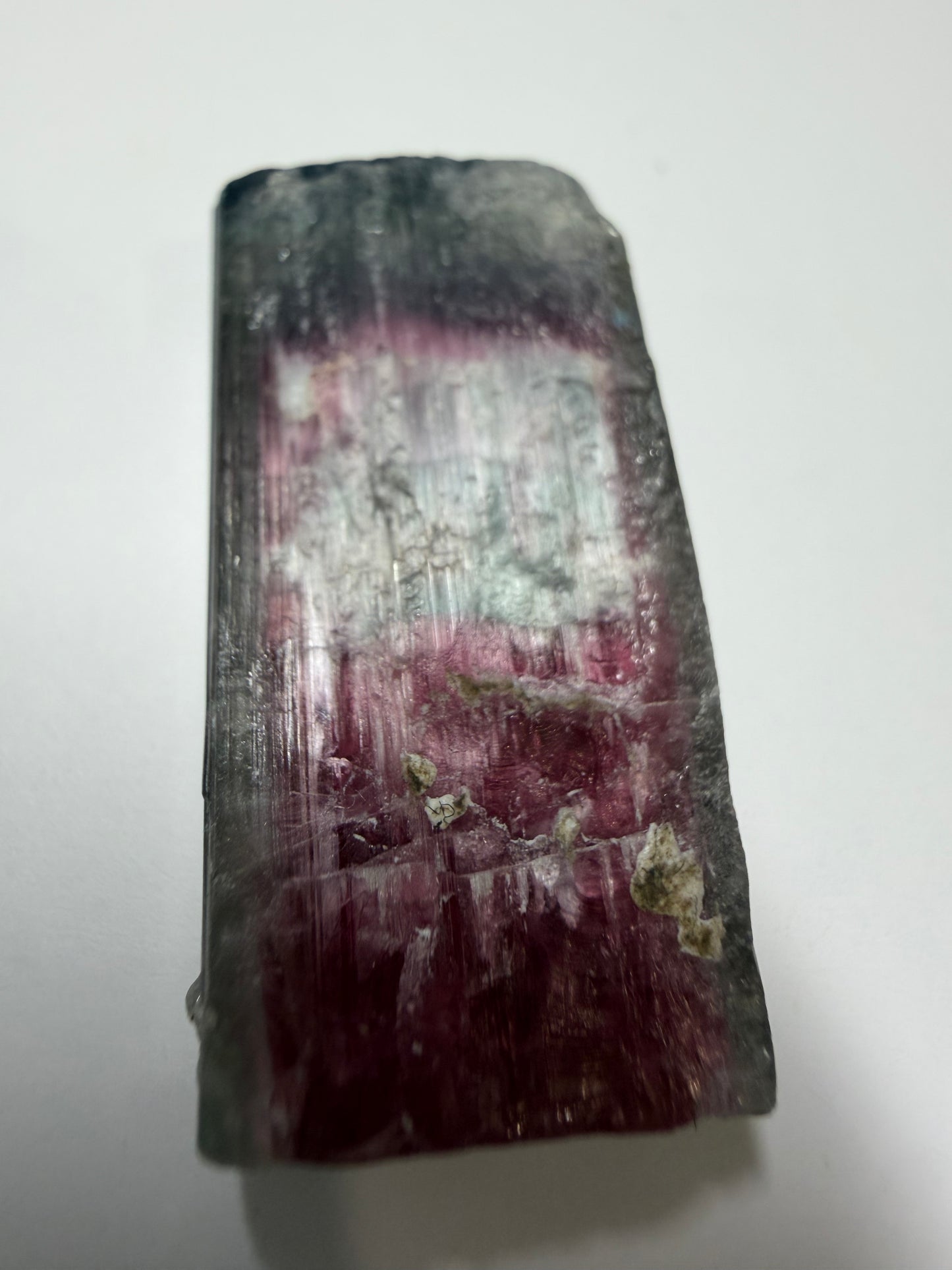 Multicolor Tourmaline Crystal | Rubellite, Purple, Achroite & Blue Cap with Cat's Eye | Paprok Mine, Nuristan, Afghanistan