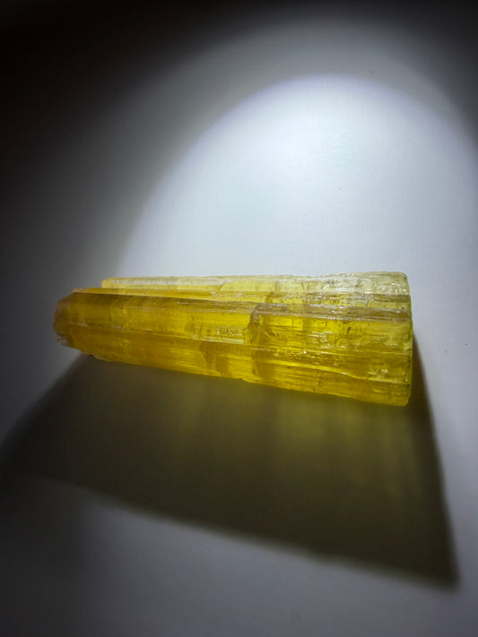 Canary Yellow Tourmaline Crystal | Rare Color | Pachigram Pegmatite Fields, Nuristan, Afghanistan